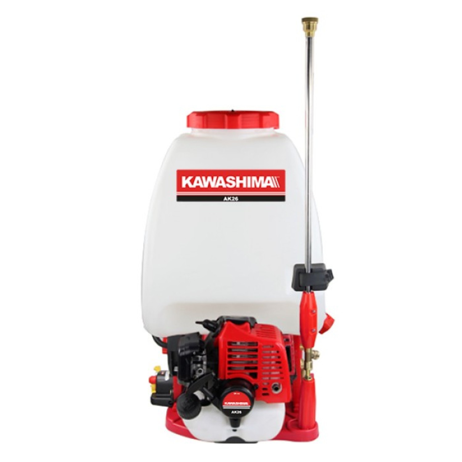 Kawashim AK26 Aspersora con motor 2 tiempos 26cc tanque de 25 litros doble lanza