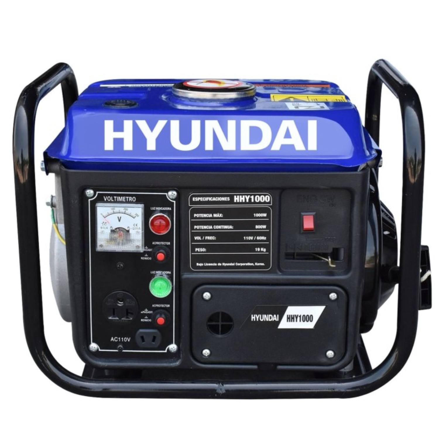 Hyundai HHY1000 Generador con motor a gasolina 2 tiempos 2Hp 110 Volts 1000 watts