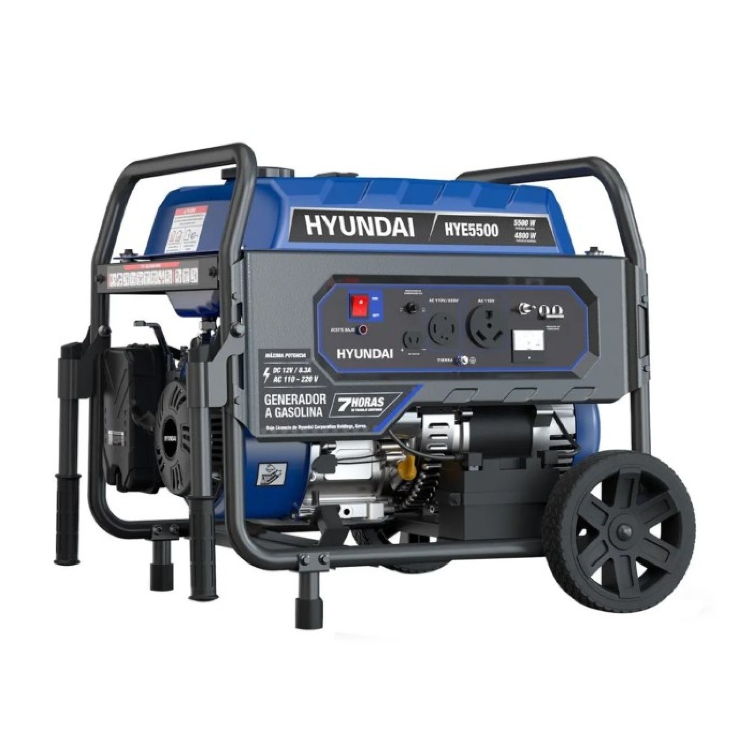 Hyundai HYE5500 Generador con motor a gasolina 10 HP 110V/220V 5500 Watts