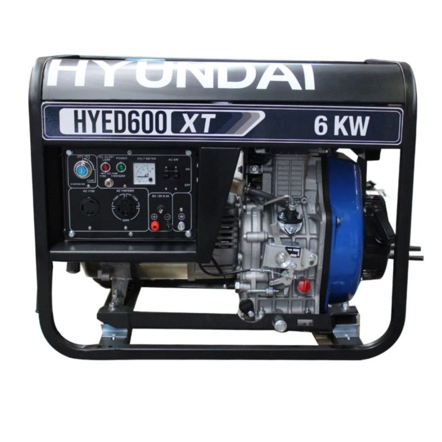 Hyundai HYED600XT Generador con motor diésel 10 HP 6000 watts Monofásico  110 /220 Volts
