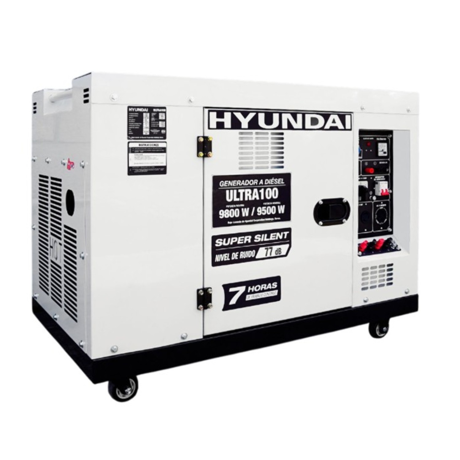 Hyundai ULTRA100 Generador silencioso con motor diésel monofásico 9800 Watts 110 / 220