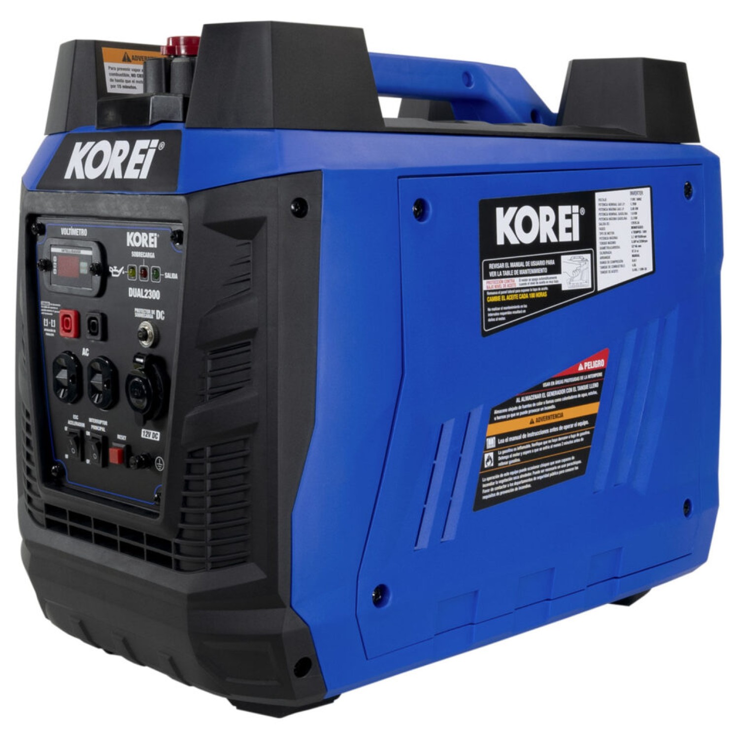 Korei DUAL2300 Generador inverter con motor a gasolina/ Gas Lp  2300 watts 110 V.