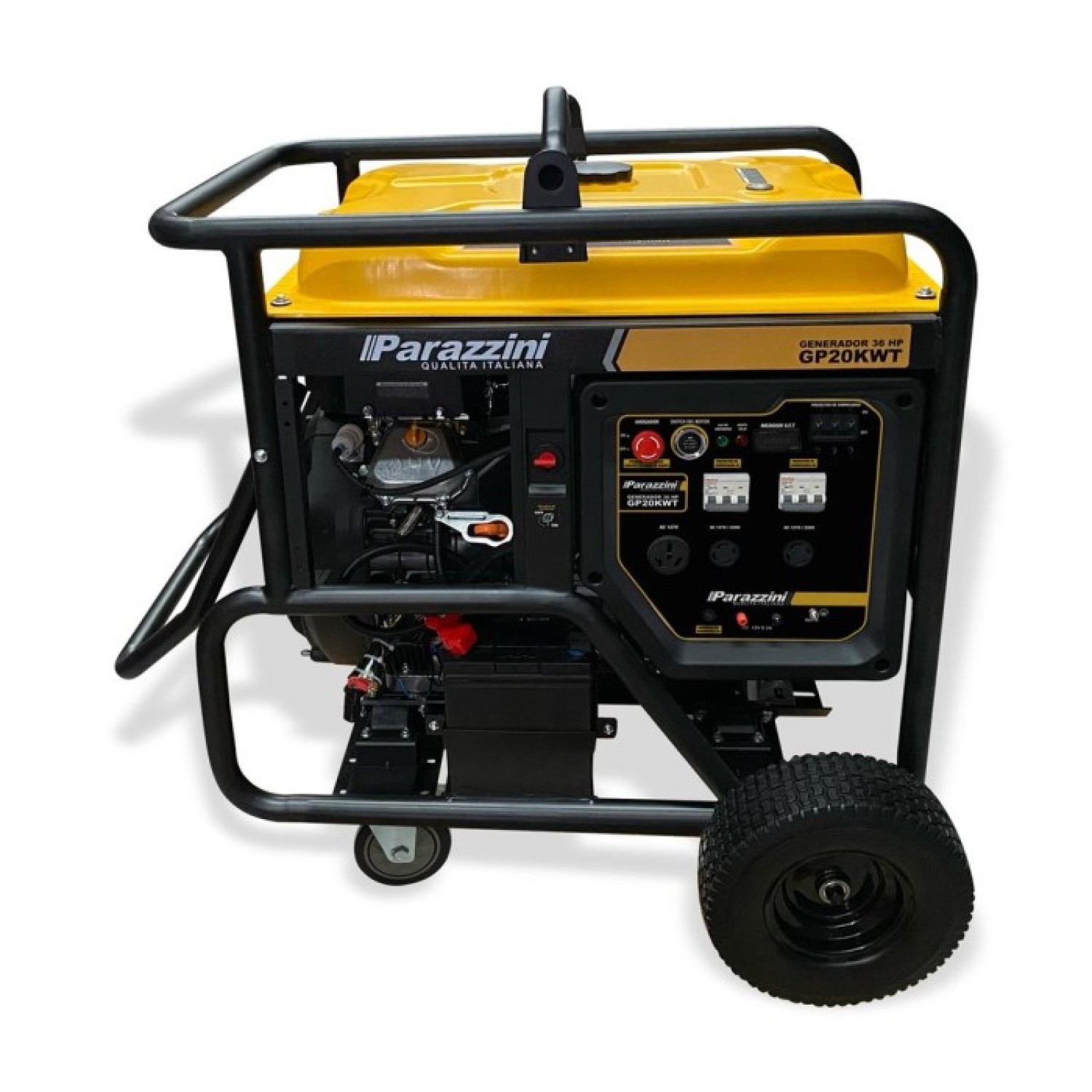 Parazzini GP20KWT Generador con motor a gasolina Bicilindrico 36Hp 20,000 Watts