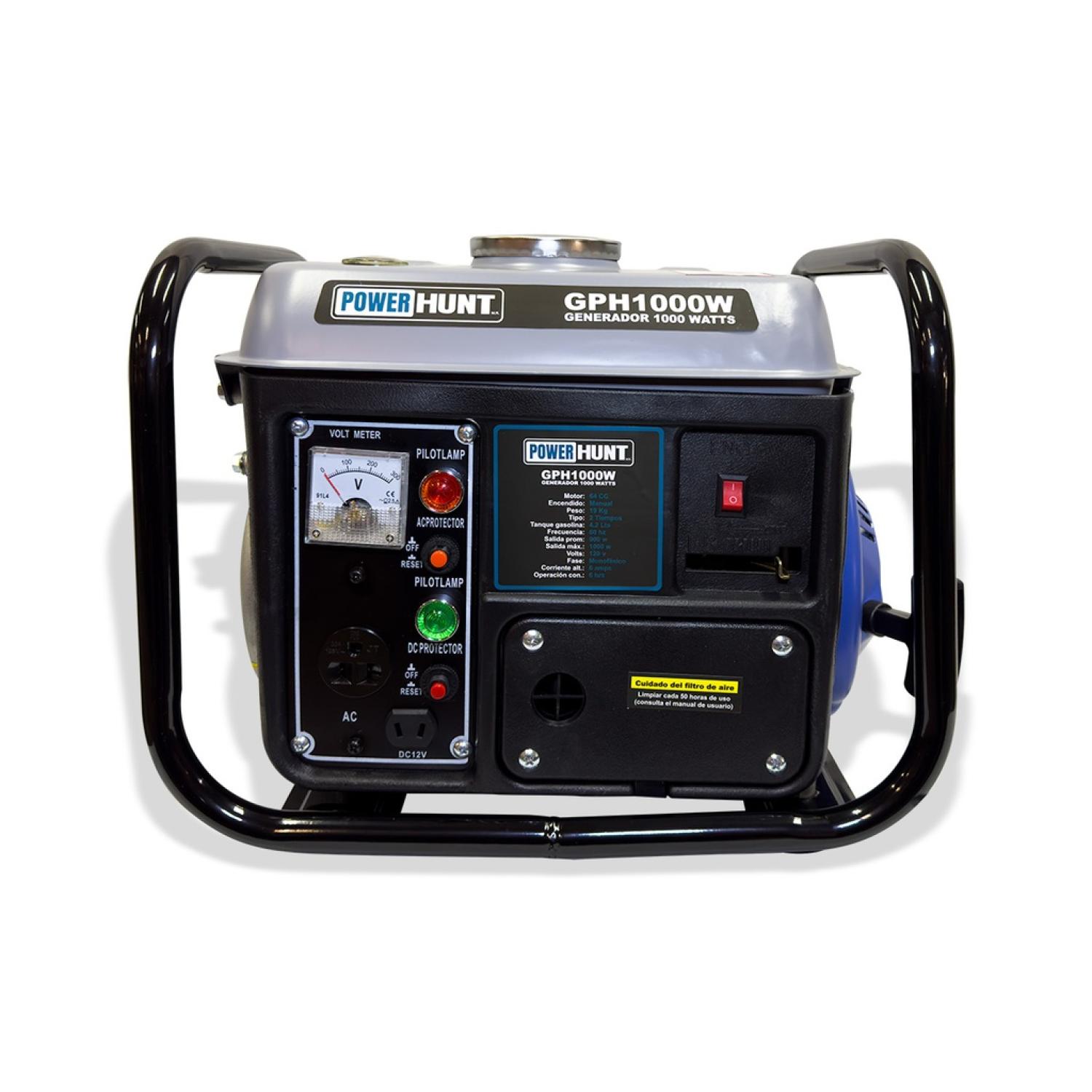 Power Hunt GPH1000W Generador  con motor 2 tiempos  64 cc 1000 watts 110V.