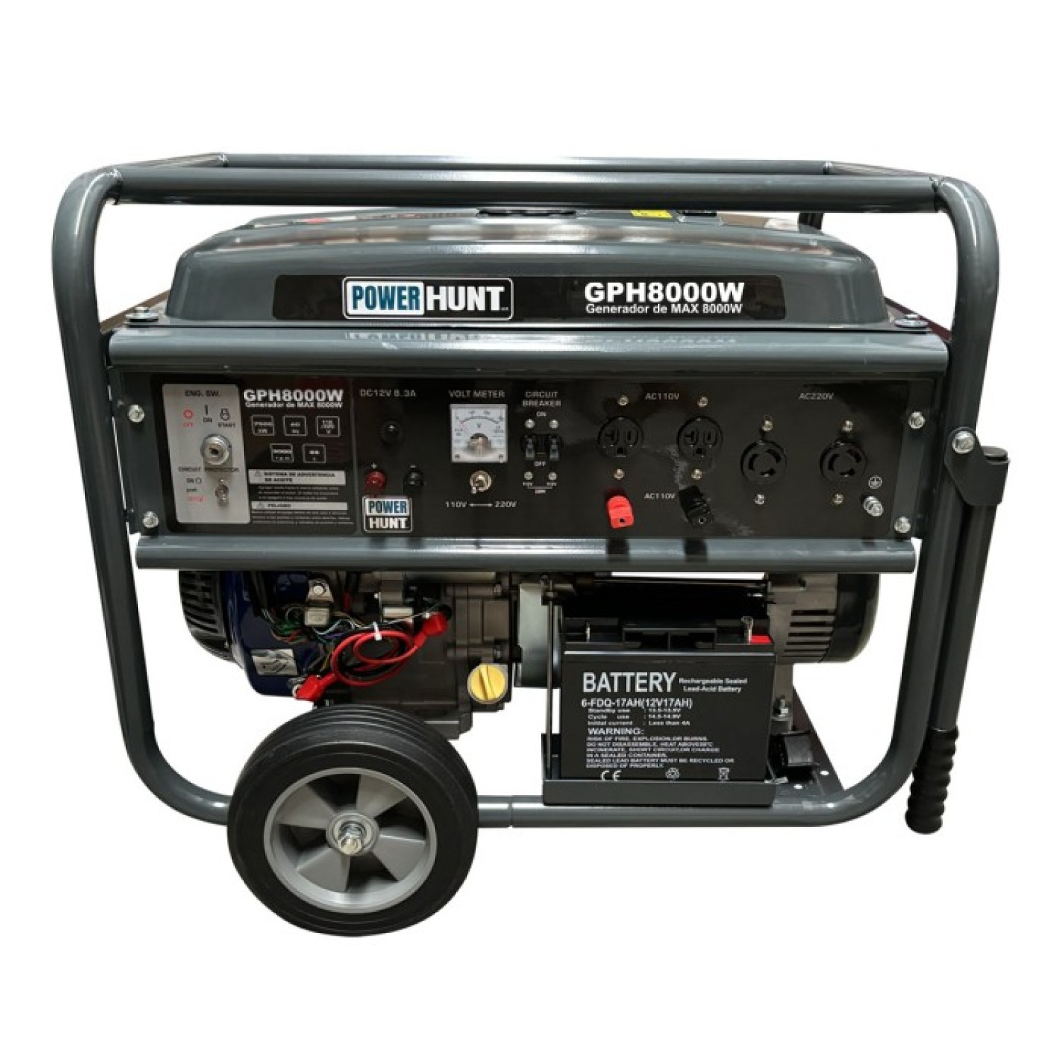 Power Hunt GPH8000W Generador monofásico con motor a gasolina 8000 watts