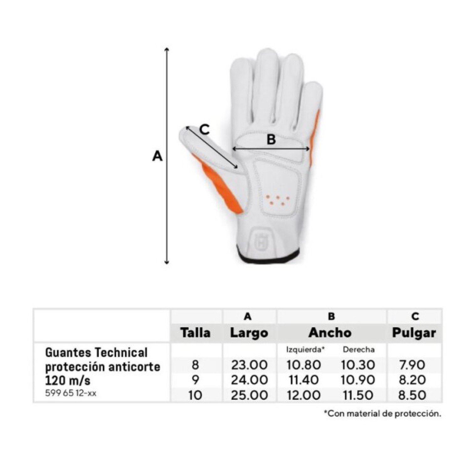 Husqvarna  Technical  599651209 Guantes para motosierra anticorte