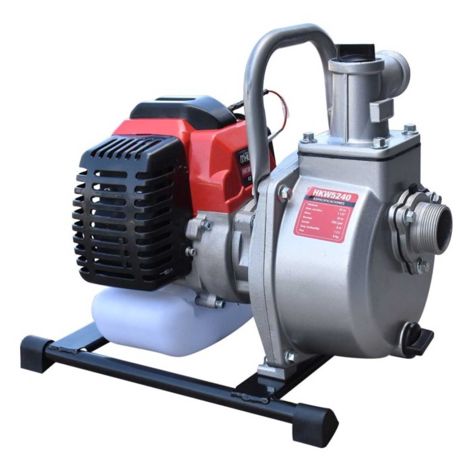 Husky HKW5240 Motobomba autocebante con motor a gasolina 2 tiempos 52cc 2.5 Hp 1 1/2 x 1 1/2