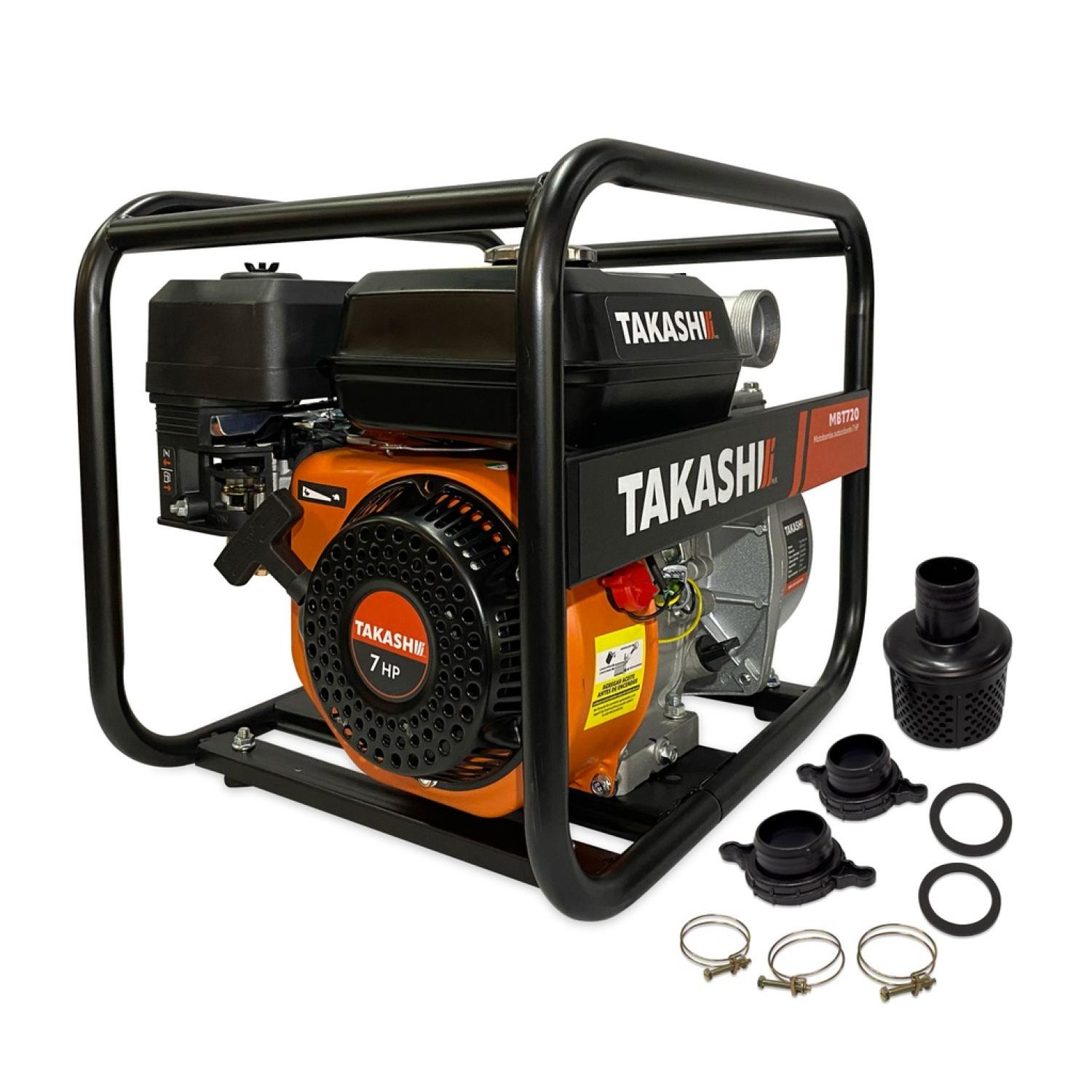Takashi MBT720 Motobomba agrícola con motor a gasolina 7HP 2x2