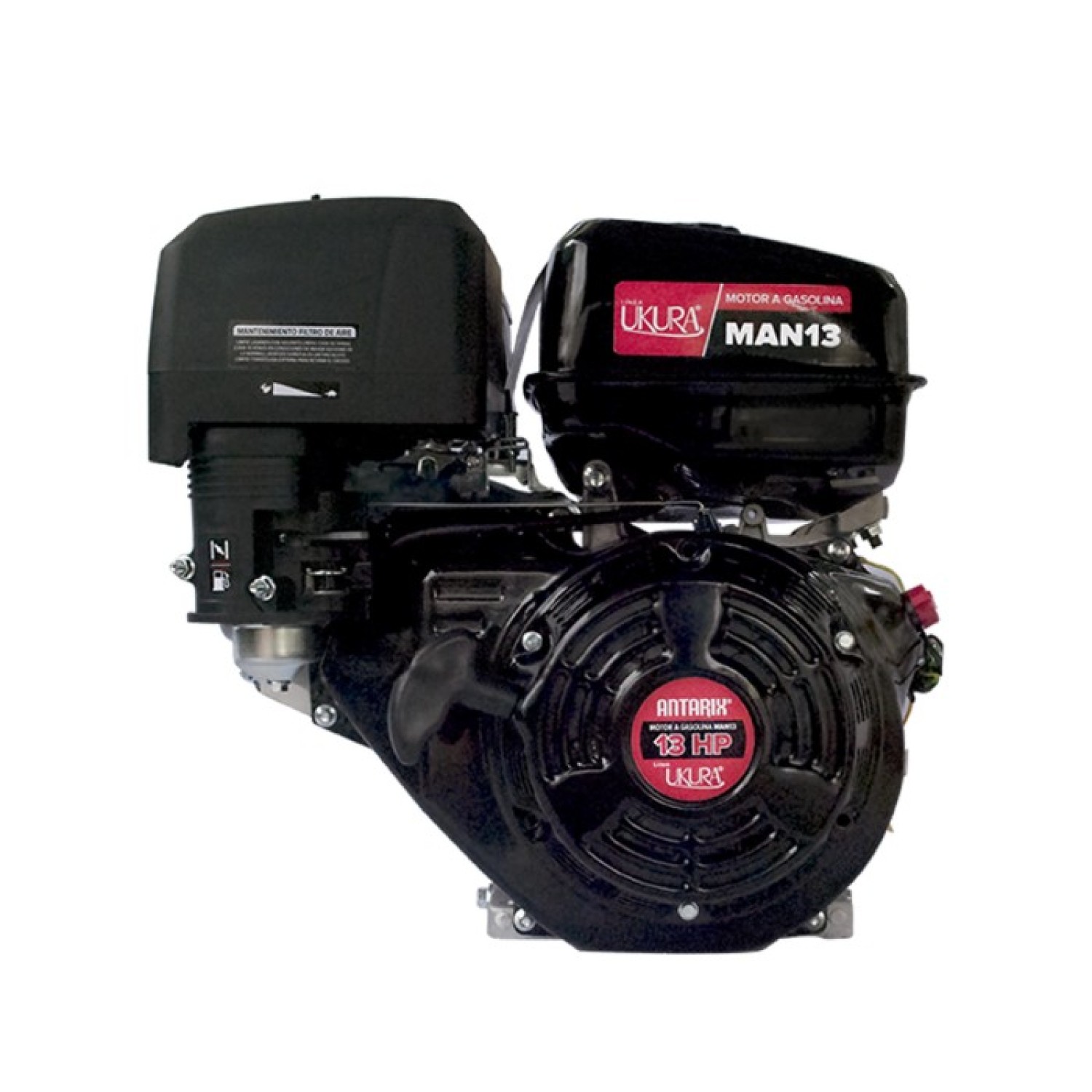 Ukura MAN13 Motor a gasolina 4 tiempos 389 cc 13 Hp con cigüeñal cuñero