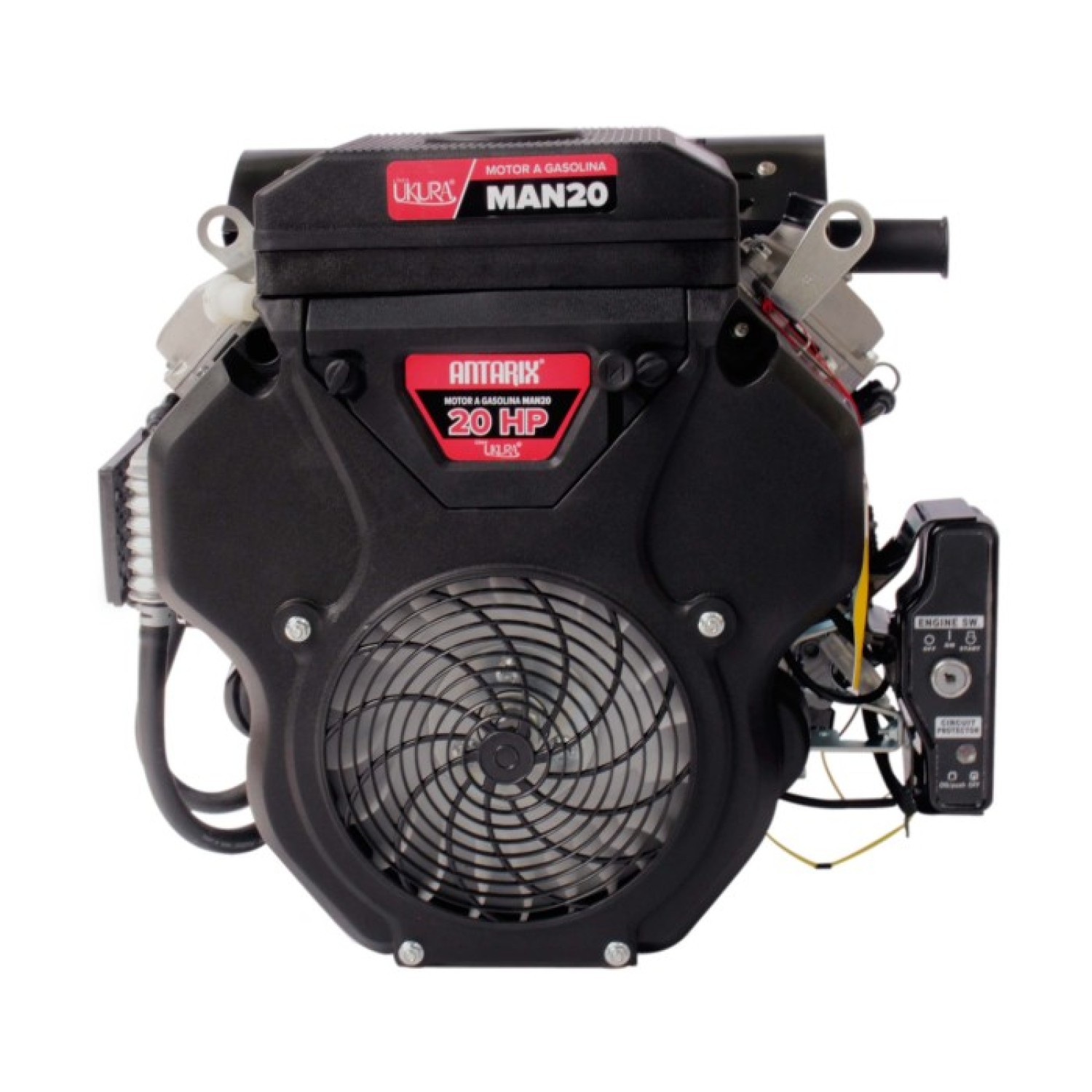 Ukura MAN20C Motor a gasolina 4 tiempos 680 cc 20 Hp con cigüeñal cuñero