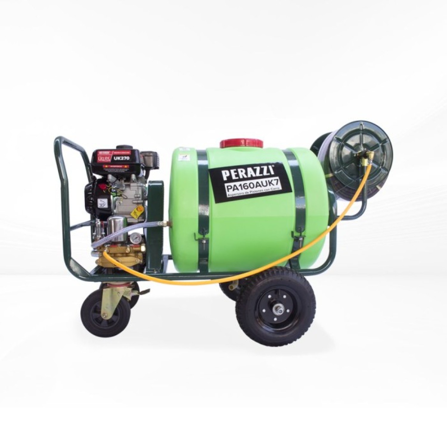 Perazzi PA160AUK7 Parihuela con motor a gasolina ukura 7 Hp. Tanque de 160 Lts.