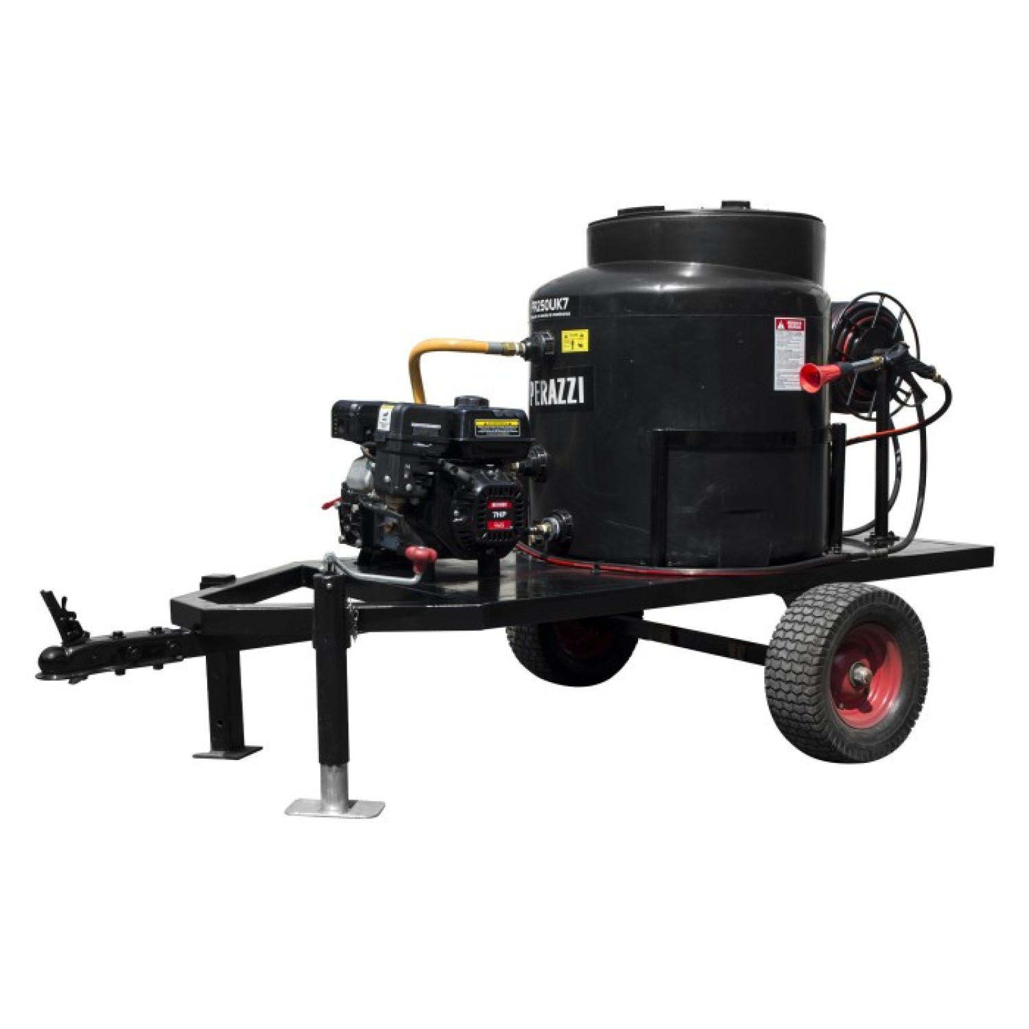 Perazzi PP250AUK7 Parihuela con motor a gasolina Ukura 7 Hp. bomba de diafragmas tanque de 250 Lts.