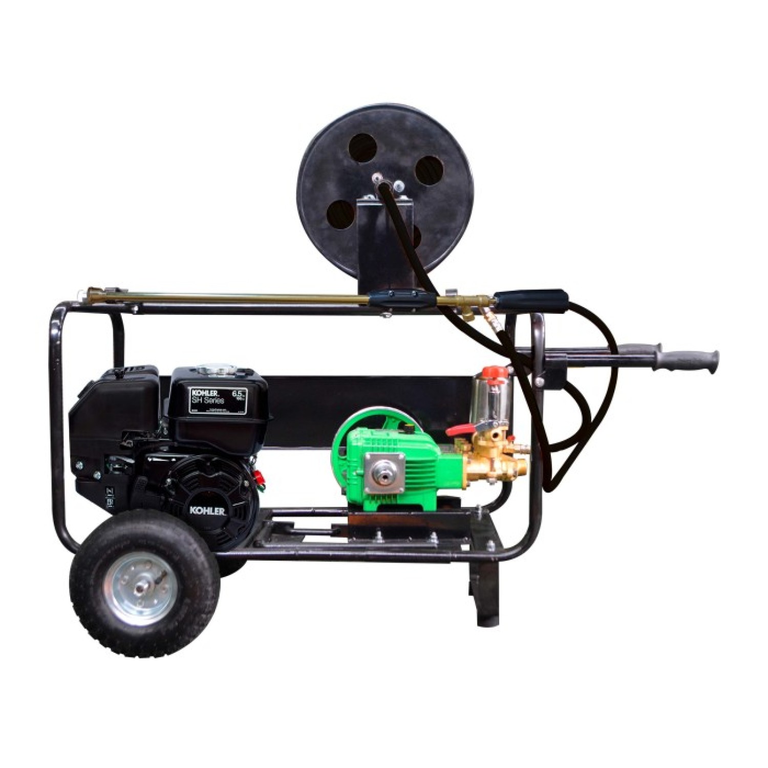 Perazzi SCN30AK6 Parihuela con motor a gasolina Kohler 6.5 Hp rollo de 50 mts. de manguera